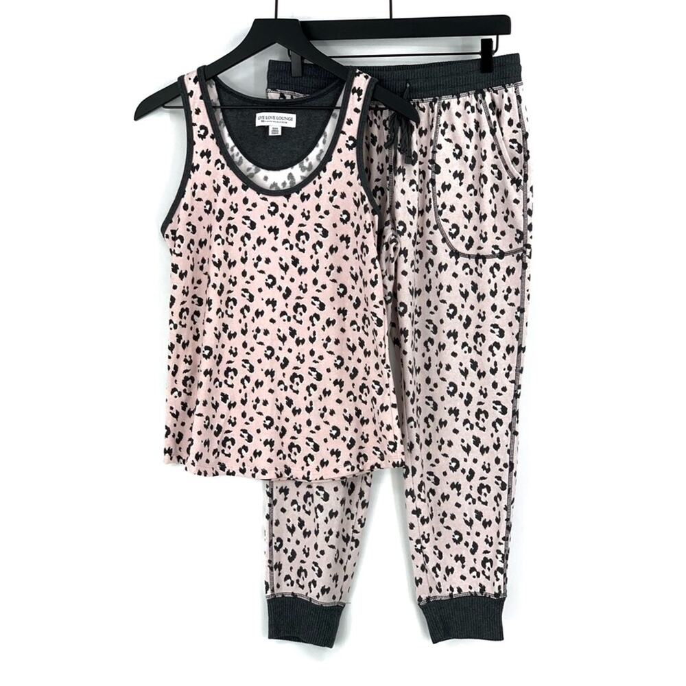 KAREN NEUBURGER Live Love Lounge Pajama Set Pink Leopard S